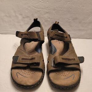 Nunn Bush Two Strap Men's Brown and Black Sandals Size 10M